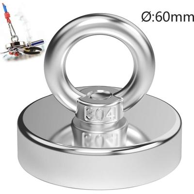 Rnemitery - Aimants puissant Puissant aimant neodyme diamètre 60 mm 120KG force de traction pour Image