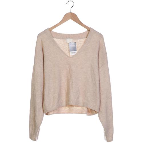 H&M Damen Pullover, Gr. 38, beige, Elasthan, Synthetik, Wolle