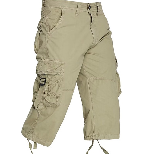 Herren Capri-Cargo-Shorts Cargo Shorts Kurze Hosen Shorts Kurze Hosen Kurze Hose für Wanderer Multi Pocket Glatt Komfort tragbar Wadenlänge Outdoor Casual Campen und Wandern Modisch Strassenmode Image