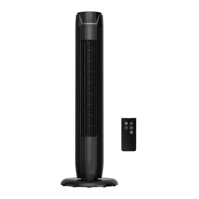 36" Tower Fan with Remote 3 Speeds Oscillating FZ10-19JR Black White Display