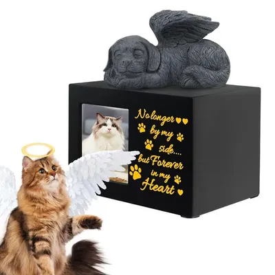 Pet Memory Urn Dog Urn Wooden Pet Ashes Box Pets Funerary Caskets Keepsakes Box Cremation Urns With