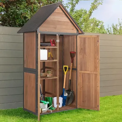 Sheds Outdoor Storage,Garden Shed with Metal Frame Structure and Adjustable Shelves,Backyard Garden