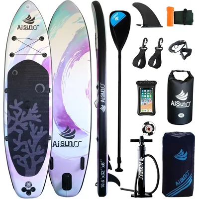 Stand Up Paddle Boards with Premium SUP Paddle Board Accessories, 10L Waterproof Dry Bag Wide Stable