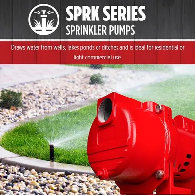 RL-SPRK150 115/230 Volt, 1.5 HP, 71 GPM Cast Iron Sprinkler/Irrigation Pump with Thermoplastic