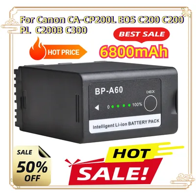 For Canon CA-CP200L EOS C200 C200 PL C200B C300 Mark I L XF705 6800mAh BP-A60 Bateria BP A60