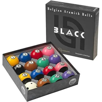 Tournament Black Billiard Pool Table Ball Set
