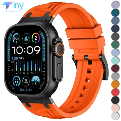 Silicone Strap for Apple Watch Band Ultra 2 1 49mm 46mm 45mm 44mm 42mm Sport Bracelet for Iwatch