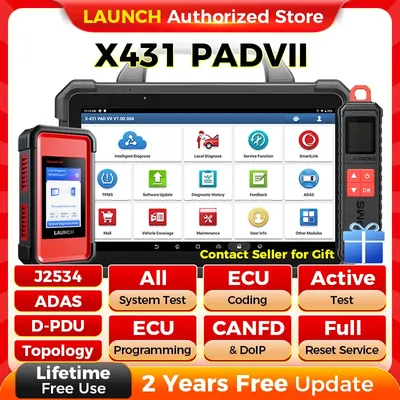 LAUNCH X431 PAD 7 VII PAD7 PADVII Car Diagnostic Tools J2534 Smartlink Automotive Scanner Auto Diagnost Online Programming OBD