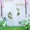 Gold Curved Top Arch Backdrop Stand Wedding Arches With 2Pcs Wedding Arch Faux Flowers for