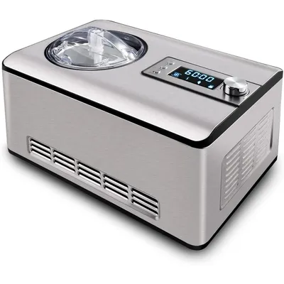 2.2-Quart Ice Cream Maker with Compressor Timer, 2 in 1 Ice Cream Yogurt Machine, Electric Fruit