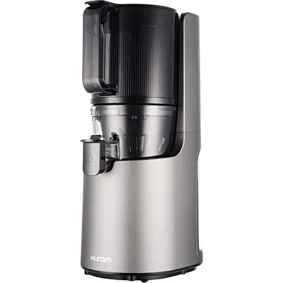 Hurom H-200 Electronic Slow Juicer Machine (Silver) - Self Feeding w Big Mouth Hopper to Fit Whole