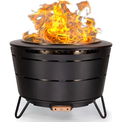 Brand Smokeless 27.5 in. Reunion Fire Pit, Large Wood Burning Outdoor Fire Pit, Great for Large