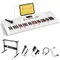 Keyboard Piano, 61 Key White Electric Piano Keyboard with Lighted Keys, Teaching Music Keyboard with