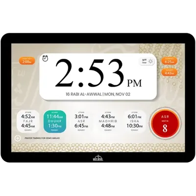 Dynamic Touch Screen, Worldwide Prayer Times, Full Quran Player
