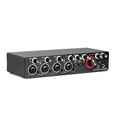 4 Channel Audio Sound Card 192kHz 4-in 2-out Recording Soundcard Volume Control USB Computer Driver