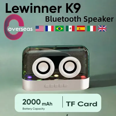 Lewinner K9 Wireless Bluetooth Speaker High Quality Transparent Portable Speaker AUX FM Radio