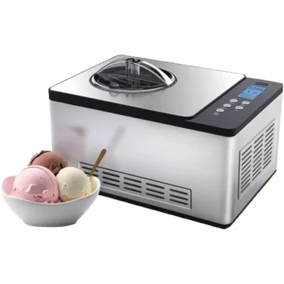 2 Qt. Automatic Yogurt & Ice Cream Maker Machine with Built-in Compressor, LCD Digital Display &