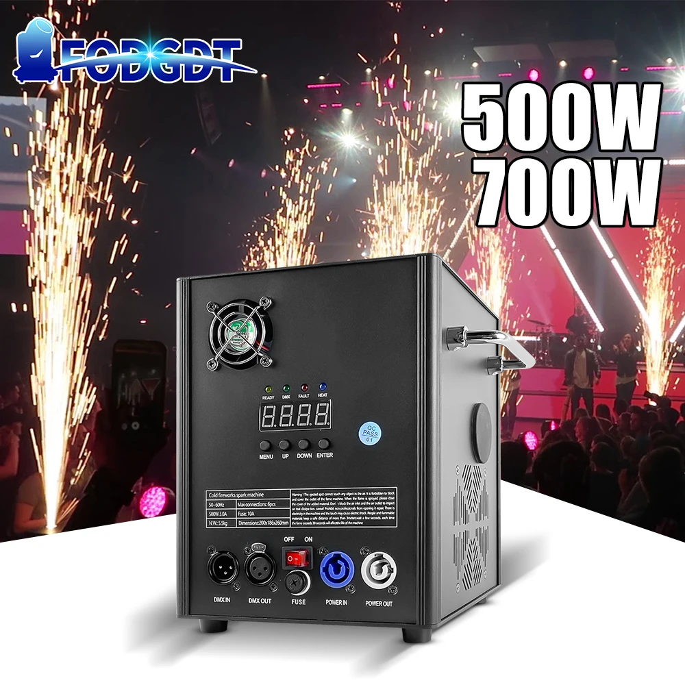 From EU US 500W/700W Cold Spark Machine Remote and DMX Control Special Effect Machine for Wedding Party DJ DIsco Fast Delivery