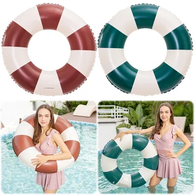 Classic Striped Swimming Circle Pool Floaties Swim Tubes Rings Beach Swimming Party Toys for Kids