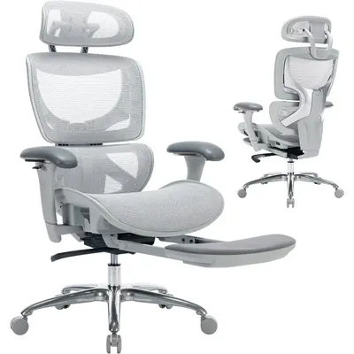 Ergonomic Mesh Office Chair with Footrest, High Back Computer Executive Desk Chair with Lumbar