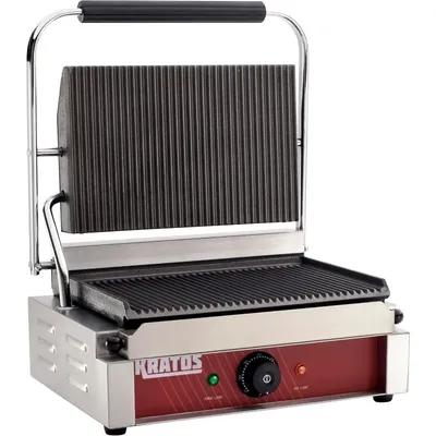 Christmas.Commercial Electric Panini Sandwich Grill with Grooved Plates, 14