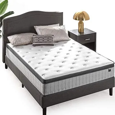 ZINUS 12 Inch Comfort Support Cooling Gel Hybrid Mattress, Queen, Euro Top Innerspring Mattress,