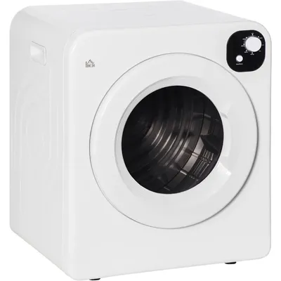 HOMCOM Portable Clothes Dryer, 120V 1300W Compact Laundry Dryer, 3.2 cu.ft Stainless Steel