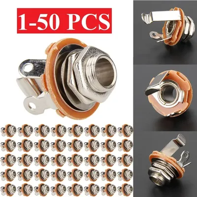 1-50PCS Switchcraft#11 1/4 6.35mm 2-Conductor Mono Chassis Guitar Jack Input Output Guitar Parts