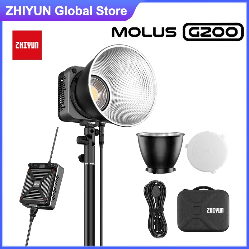 ZHIYUN MOLUS G200 200W Photography Lighting COB LED Video Light Bluetooth Control For Studio Outdoor Shooting