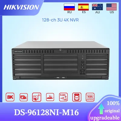 Hikvision Original 4K Network Video Recorder DS-96128NI-M16 128ch 3U 32MP NVR 2SATA 2-Way Audio NO