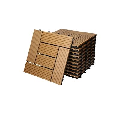 22xWPC Terrassenfliesen Balkonfliese Klickfliese Fliesen Mosaik 30x30cm Teak 2m²