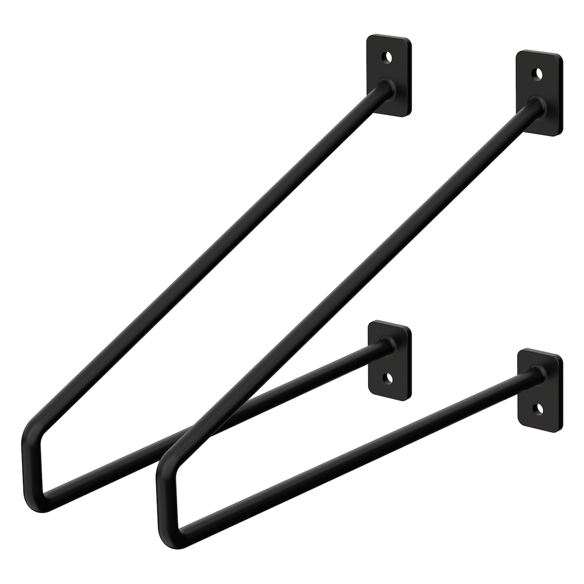 ML-Design Regalhalterung 2er Set 265 mm Schwarz, Stahl, Hairpin Design, Schwebe-Regalwinkel, Wandhalterung Wandregal Wandkonsole Industriestil Image