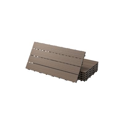 ECD Germany 18x WPC Terrassenfliesen Balkonfliese Klickfliese Fliese 60x30cm Dunkelbraun 3m² Image