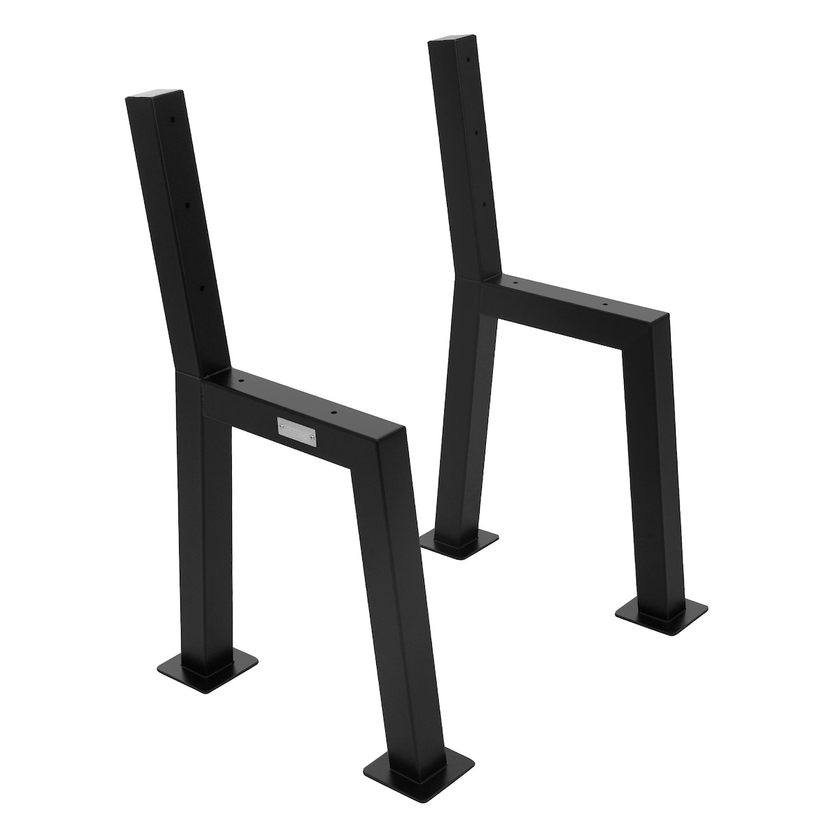 ML-Design Bankbeine 2er Set H-Form 47x77,5 cm Schwarz | Stahl, wetterfest, Rückenlehne, Gartenbank Bankgestell Outdoor DIY Image
