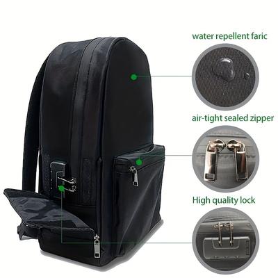 TEMU Anti-theft Anti-smell Backpack With Password Lock, Leisure Travel Storage Bag, Business Commuter Bag