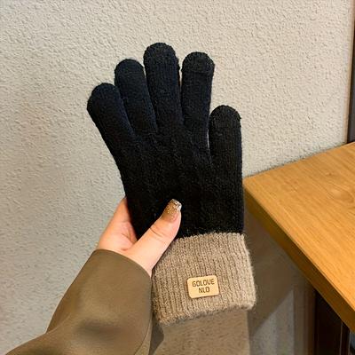 TEMU Of Touch Screen Gloves For Women, Thickened Knitted Driving Gloves, Breathable Cycling Gloves, Unisex Winter Gloves, Non-slip Outdoor Sports Gloves, Cycling And Skiing Gloves.