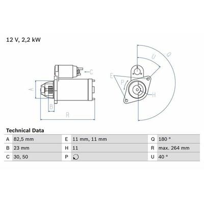 BOSCH Universal 12V für VW 069911023F 0 986 017 430