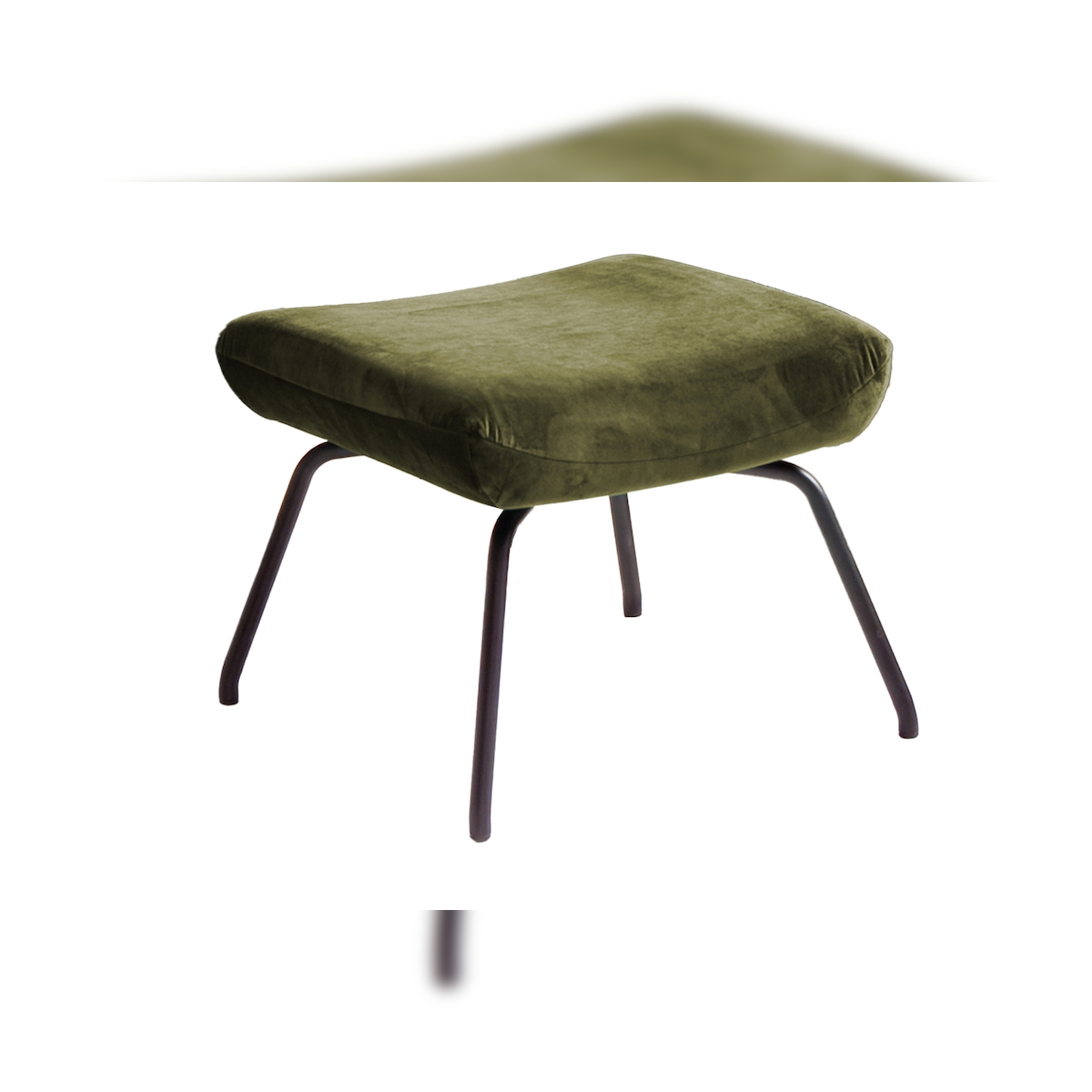 KAWOLA Hocker LOTTE Polsterhocker velvet olivgrün Image