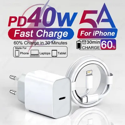 40 W Für iPhone Ladegerät USB Typ C Schnelle Ladegerät Für iPhone 16 15 14 13 12 11 Pro Max 7 8 Plus PD Ladekabel Telefon Zubehör