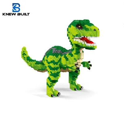 T-Rex Velociraptor Dinosaurier-Modell, Mikro-Mini-Bausteine, Spielzeug – Lieblings-Jurassic-Welt für Jungen, verbessert die Fantasiefähigkeiten Image