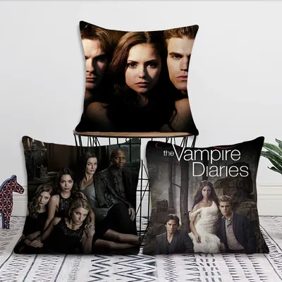 The Vampire D-Diaries Film-Kissenbezug, kurz, Plüsch-Samt, rechteckige Hüllen, Raumdekoration, Image