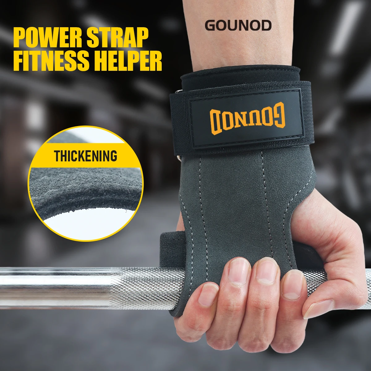 2pc/1 Paar GOUNOD Gym Grip Rindsleder Palm Protector Gewichtheben Gymnastik Übung Handschuh Grip Fitness Training Ausrüstung Image