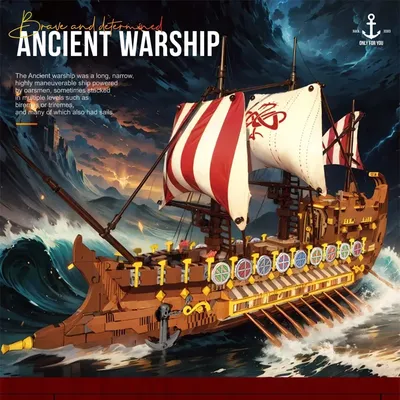 2073PCS Viking Longship Bausteine Riesen Krieg Piraten Schiff Modell Bricks Desktop Dekoration Kinder DIY Pädagogisches Spielzeug Geschenke Image