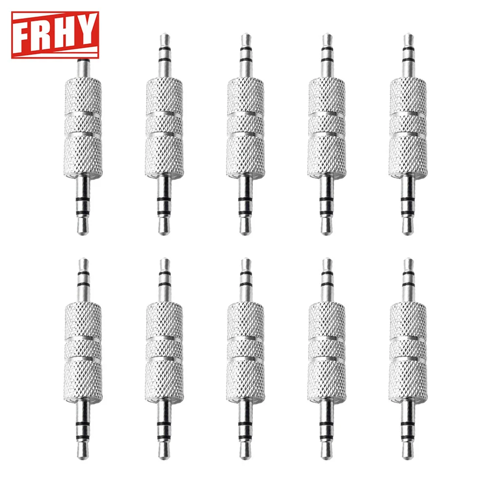 10er-Pack 3,5 mm Stecker auf Stecker Koppler-Verlängerungskabel Joiner 1/8 Zoll TRS Stereo Audio Wire Adapter Jack Plug Connector Image