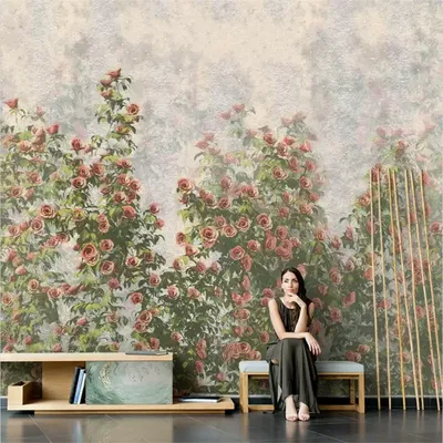 Benutzer definierte französische amerikanische Retro-Blumen tapete Haupt dekoration Wandbild TV Hintergrund Tapete Rose einfache Schlafzimmer Wand kunst Image