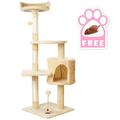 Albero per gatti da 45,67 pollici/casa e torri per gatti di grandi dimensioni/albero per arrampicata per gatti con cuccia per gatti/albero per gatti con tiragraffi/albero per gatti di grandi