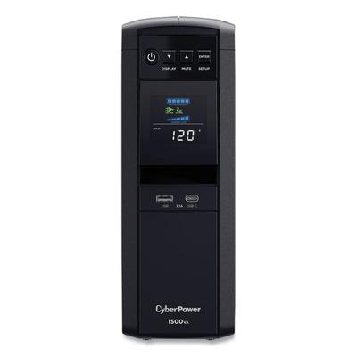CyberPower PFC Sinewave CP1500PFCLCD UPS Battery Backup, 12 Outlets, 1,500 VA, 1,030 J (CYPCP1500PFCLCD) CyberPower® Backup Systems
