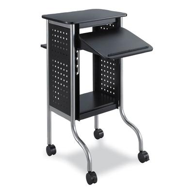 Safco Scoot Presentation Cart, 50 lb Capacity, 4 Shelves, 21.5" x 30.25" x 40.5", Black, Ships in 1-3 Business Days (SAF8945BL) Each Safco® Lecterns