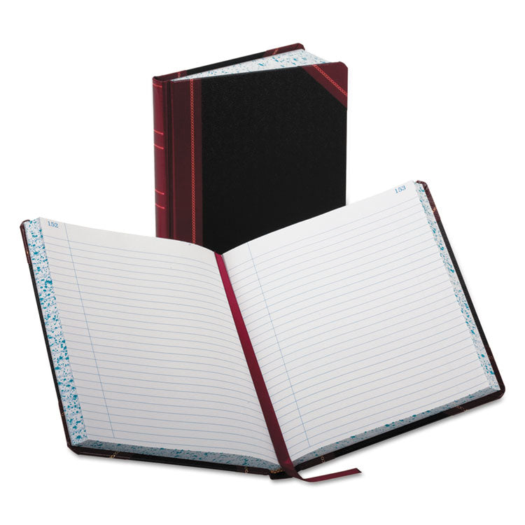 Boorum & Pease Account Record Book, Record-Style Rule, Black/Red/Gold Cover, 9.25 x 7.31 Sheets, 300 Sheets/Book (BOR38300R) Each Boorum & Pease® Ledg