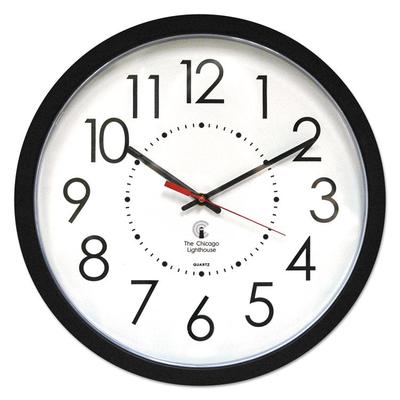 Chicago Lighthouse Electric Contemporary Clock, 14.5" Overall Diameter, Black Case, AC Powered (ILC67801103) Each Clocks